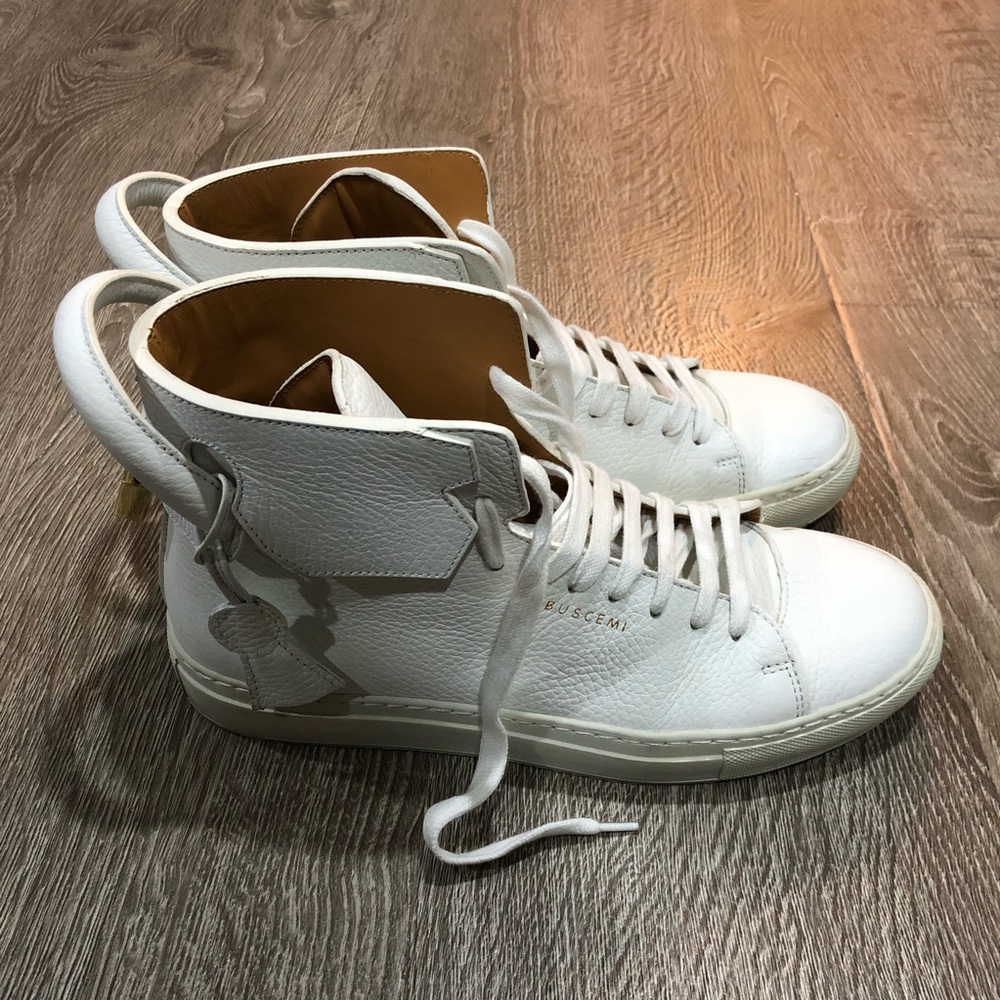 Buscemi Gold Padlock Hi-Top Sneakers